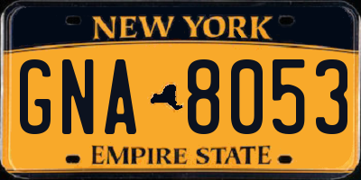 NY license plate GNA8053