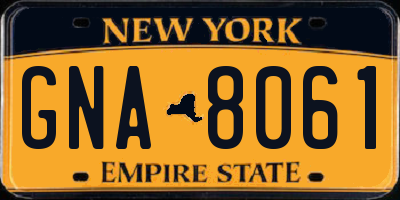NY license plate GNA8061