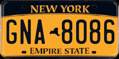NY license plate GNA8086