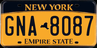 NY license plate GNA8087