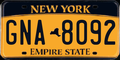 NY license plate GNA8092