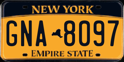 NY license plate GNA8097