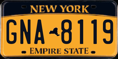 NY license plate GNA8119