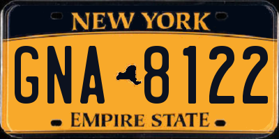 NY license plate GNA8122