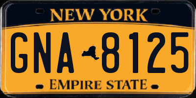 NY license plate GNA8125