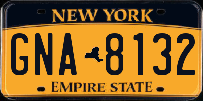 NY license plate GNA8132