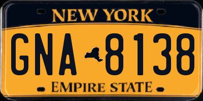 NY license plate GNA8138