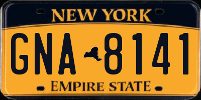 NY license plate GNA8141