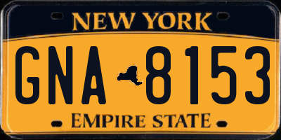 NY license plate GNA8153