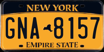 NY license plate GNA8157