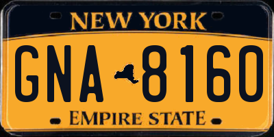 NY license plate GNA8160