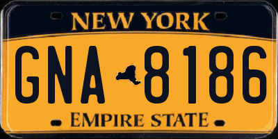 NY license plate GNA8186