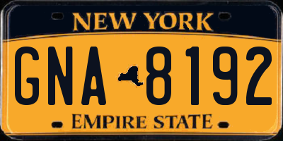 NY license plate GNA8192