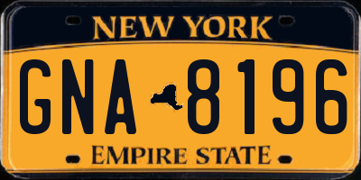 NY license plate GNA8196