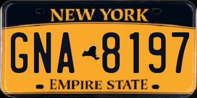 NY license plate GNA8197