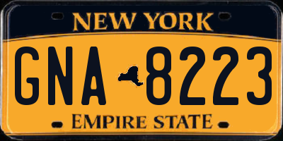 NY license plate GNA8223