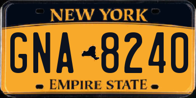 NY license plate GNA8240