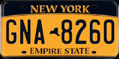 NY license plate GNA8260