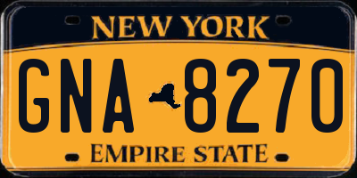 NY license plate GNA8270