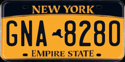 NY license plate GNA8280