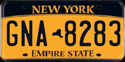 NY license plate GNA8283