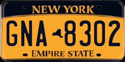 NY license plate GNA8302