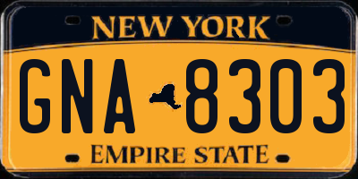 NY license plate GNA8303