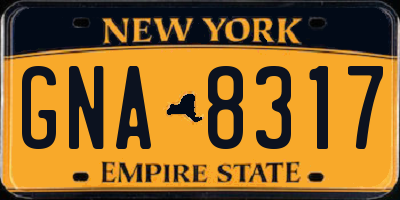 NY license plate GNA8317