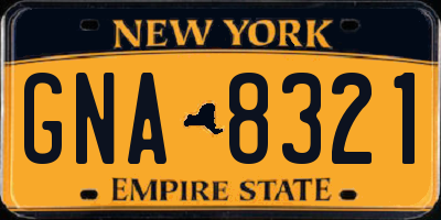 NY license plate GNA8321