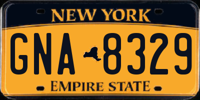 NY license plate GNA8329