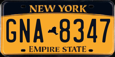 NY license plate GNA8347
