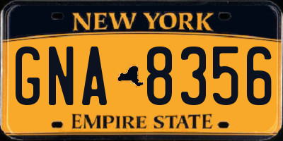 NY license plate GNA8356
