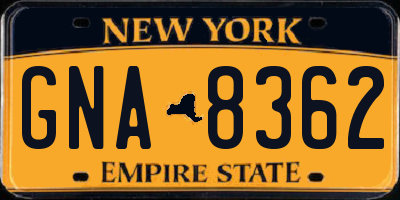 NY license plate GNA8362
