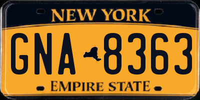 NY license plate GNA8363