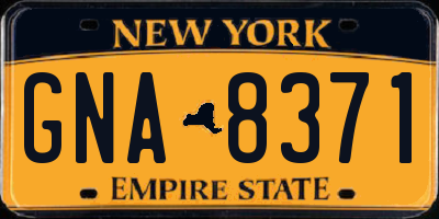 NY license plate GNA8371