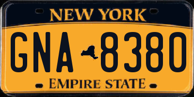 NY license plate GNA8380