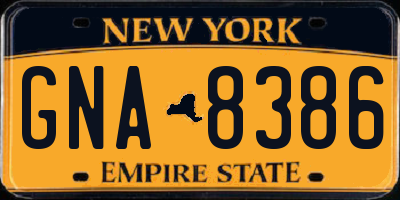 NY license plate GNA8386