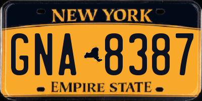 NY license plate GNA8387