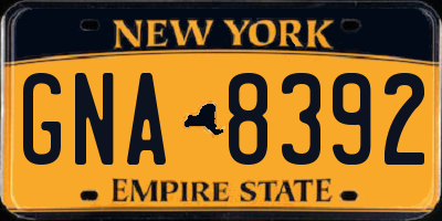 NY license plate GNA8392