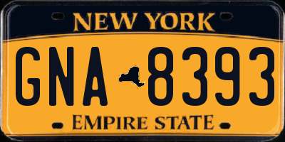 NY license plate GNA8393