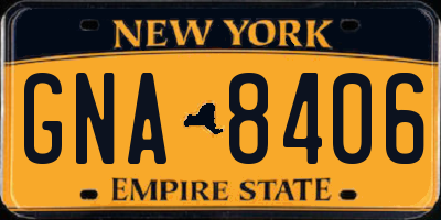 NY license plate GNA8406