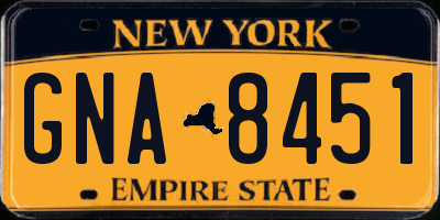 NY license plate GNA8451