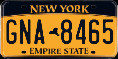 NY license plate GNA8465