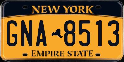 NY license plate GNA8513