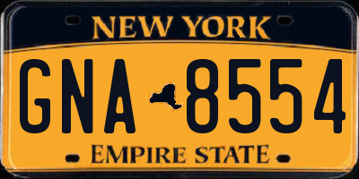 NY license plate GNA8554