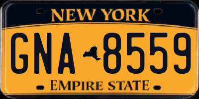 NY license plate GNA8559