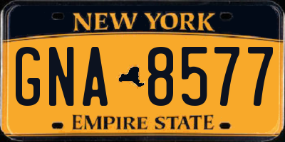 NY license plate GNA8577