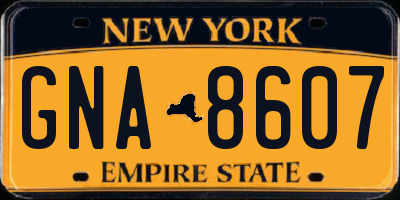 NY license plate GNA8607