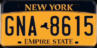 NY license plate GNA8615