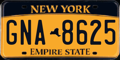 NY license plate GNA8625